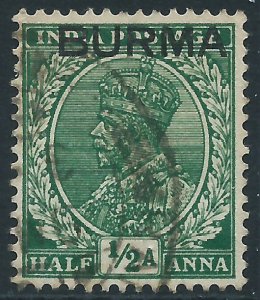 Burma, Sc #2, 1/2a Used