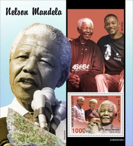 DJIBUTI - 2022 -  Nelson Mandela - Perf Souv Sheet - Mint Never Hinged