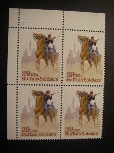 Scott 2818 - 29c Buffalo Soldier - PB4 #S1111 1 UL - MNH Commemorative Beauty