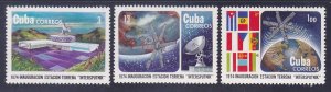 Cuba 1940-42 MNH 1974 Intersputnik Earth Station Opening Set of 3 Very Fine