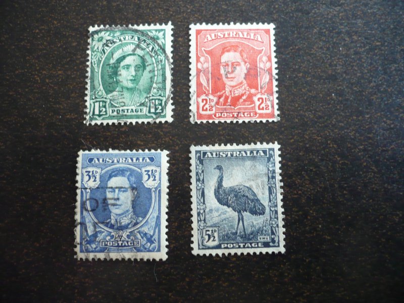 Stamps - Australia - Scott# 192, 194-196 - Used Part Set of 4 Stamps