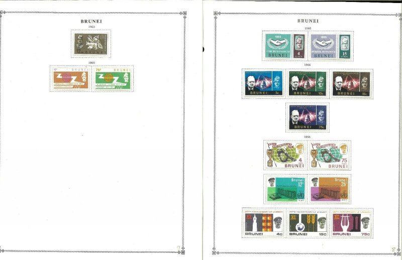 Brunei 1906-1992 MNH, LH & U in Mounts on Scott International Pages