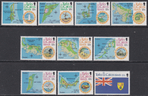 Turks and Caicos #506a-6j F-VF Mint Hinged * Maps and Flags