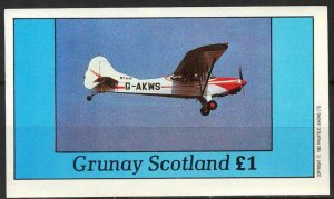 {G003} Grunay Scotland Aviation Airplanes (1) S/S 1£ MNH Cinderella !!