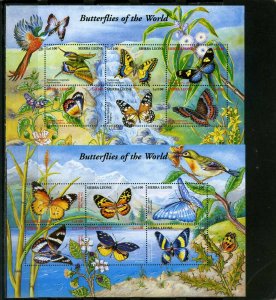 SIERRA LEONE 2001 BUTTERFLIES 2 SHEETS OF 6 STAMPS MNH