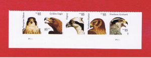 #4608-4612   MNH OG  strip of 5   Birds of Prey w/P#   Free S/H