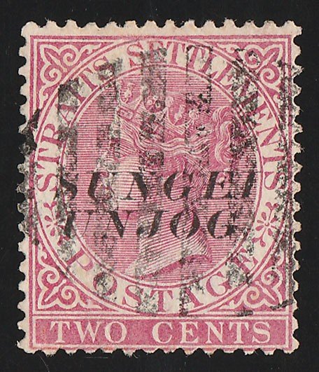 MALAYA - Sungei Ujong : 1885 QV 2c, type 29, error 'UNJOG' EXTREMELY RARE!