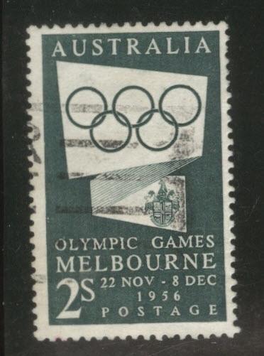  AUSTRALIA Scott 286 used 1955 Melbourne Olympic stamp