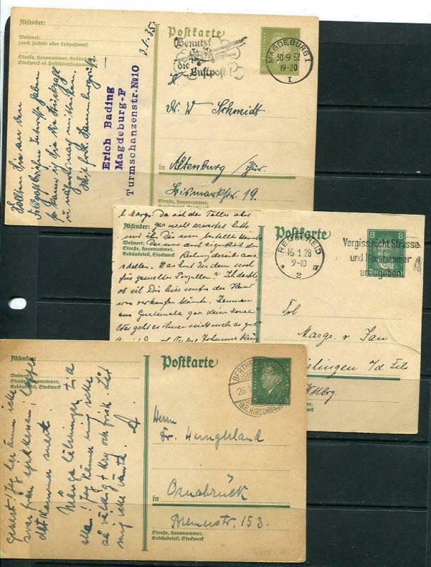 Germany 1920 and up 3 Postal Stationary card 6pf /8 pf 6363