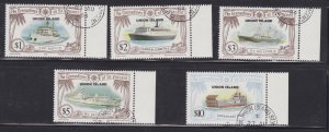 UNION ISLAND 109-125 overprint on Grenadines SHIPS cto used