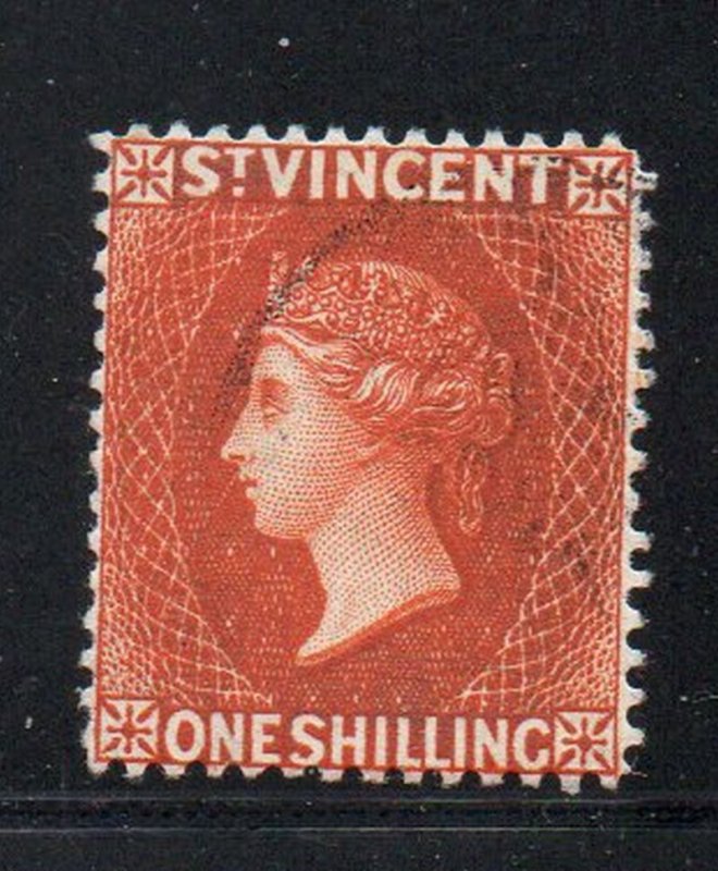 St Vincent Sc 53 1891 1/ orange vermilion Victoria stamp used