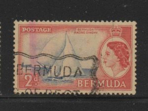 BERMUDA #146  1953  2p  QEII  & RACING DINGHY     F-VF  USED  b