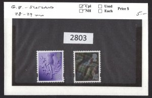 $1 World MNH Stamps (2803) GB Scotland, Scott 28-29,  Mint see image for details