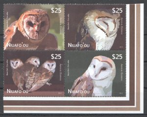 B0513 2012 Niuafo'Ou Fauna Birds Owls 1Set !!! Michel 110 Euro Mnh