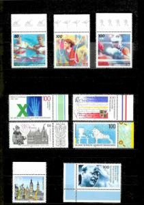 GERMANY 107 Different Mint Never Hinged Stamps Face Value=108DM+ (US$55+)