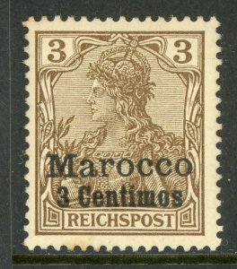 Morocco 1899 Germany  3¢/3 pfg Brown Sc #7 MNH F619