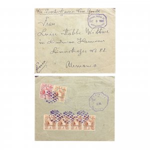 KV)1900 GUATEMALA, POSTAL COVER SENT FROM QUETZALTENANGO GUATEMALA TO GERMAN