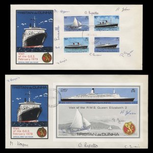 Tristan da Cunha 1979 Visit of QE2 signed first day covers ✔️