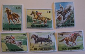 San Marino 627-32 MNH  Sports,  Horse Topical Cat $1.00