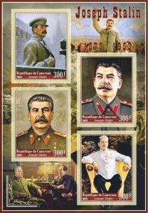 Stamps. Famous People, Joseph Stalin USSR 2022 year 1+1 sheets perf Cameroun