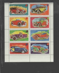 NAGALAND OF INDIA 2000 AUTOMOBILES MINT VF NH O.G SSHEET 8 (nag5)