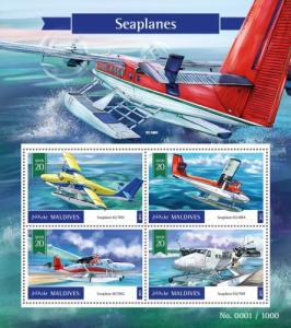 MALDIVES 2016 SHEET SEAPLANES AIRPLANES AVIATION mld16003a