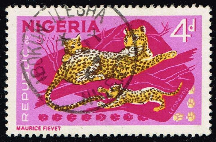 Nigeria #189 Leopard and Cubs; Used (0.25)