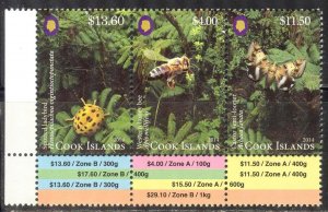 Cook Islands 2011 Insects Bugs Butterflies Honeybees Set of 3 MNH