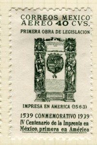 MEXICO; 1939 early Printing issue fine Mint hinged 40c. value
