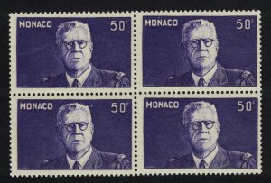 Monaco Prince Louis I Block of 4 1943 MNH SG#292