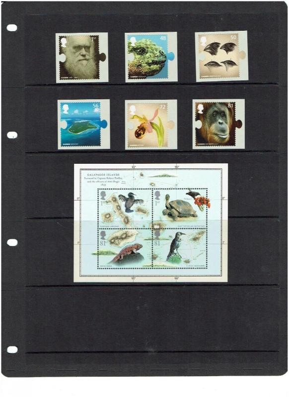 Great Britain: 2009, Birth Centenary of Charles Darwin, MNH set + M/S