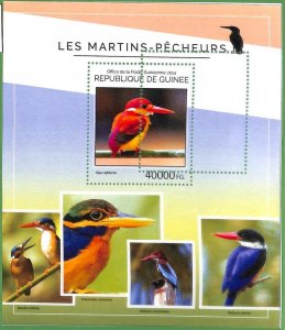 A0616 - GUINEE Guinea - ERROR MISSPERF  Stamp SHEET -  Fishing BIRDS    2014