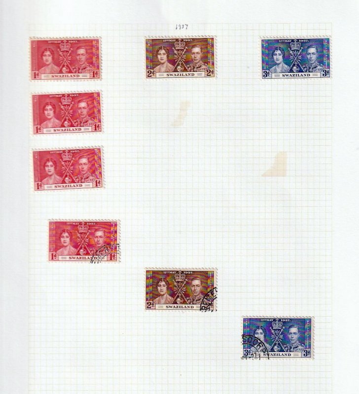 SWAZILAND 1933/47 M&U on Pages (Aprx 75 Items)BR 950 