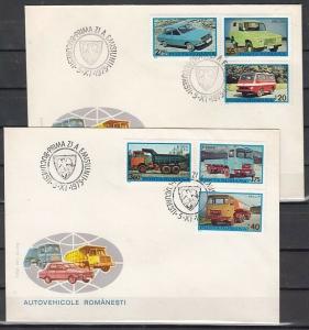 Romania, Scott cat. 2589-2594. Transportation issue on 2 First day covers. ^