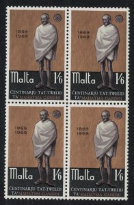 Malta Mahatma Gandhi 1v Block of 4 1969 MNH SC#397 SG#415