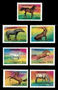 Tanzania 1993 - Horse Breeds - Set of 7v - Scott 1152-58 - MNH