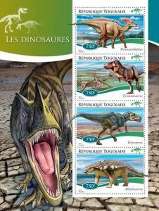 2014 TOGO MNH. DINOSAURS   |  Y&T Code: 4282-4285  |  Michel Code: 6406-6409