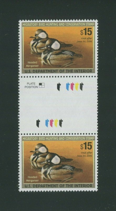 2005 United States Waterfowl Hunter Duck Stamp #RW72 MNH VF Gutter Pair