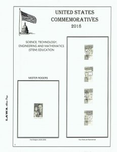 2018 US COMMEMORATIVE PLATE BLOCKS  SUPPLEMENT – LAWA Album Pages