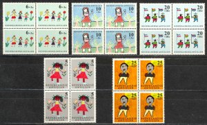 Netherlands Antilles Sc# B59-B63 MNH block/4 1963 Child Welfare