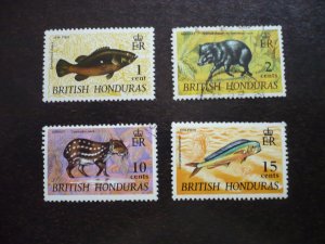 Stamps - British Honduras - Scott# 214-215,219,220 - Used Part Set of 4 Stamps