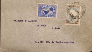 MI) 1940, ARGENTINA, AIRWAY, FROM BUENOS AIRES TO DETROIT - MICHIGAN UNITED