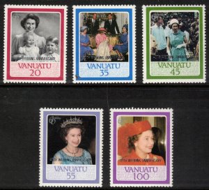 VANUATU 1987 Royal Wedding 40th Anniversary; Scott 465-69; MNH