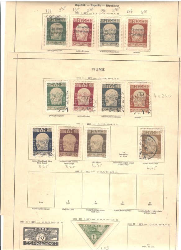 FIUME 1920-1922 G.d'ANNUNZIO SMALL ACCUMULATION MNH&MH &USED HIGH C.V.($140).