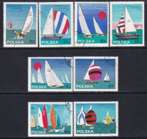 Poland  1965 Sc 1324-31 World Championships Finn Class Yachts Stamp CTO NH