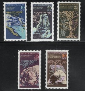 German DDR  Scott 1796-1800 MNH** 1977 Natural Monument stamp set