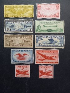 US Airmail Stamp - Scott# C18 plus airmail group all mint - Free Shipping 