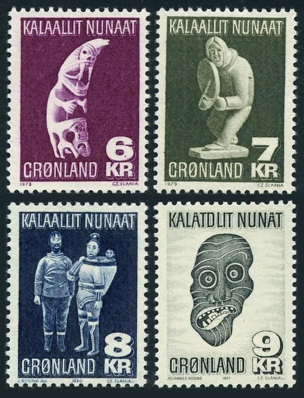 Greenland 102-105,MNH.Michel 103/119. Artifacts:Tupilac,Soapstone,Sculpture,Mask