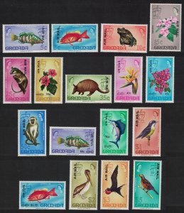 Grenada Birds Fauna Animals Flowers Optd 'AIR MAIL' 17v 1972 MNH SG#501-517