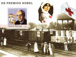 GUINEA BISSAU 2003 SHEET FLEMING RED CROSS NOBEL PRIZE MUSHROOMS